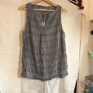 Elegant Black and White Striped Tank Top